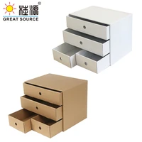 4 drawers storage composable cabinet office corrugate foldable home storage kraft paper environment friendly%ef%bc%882pcs%ef%bc%89