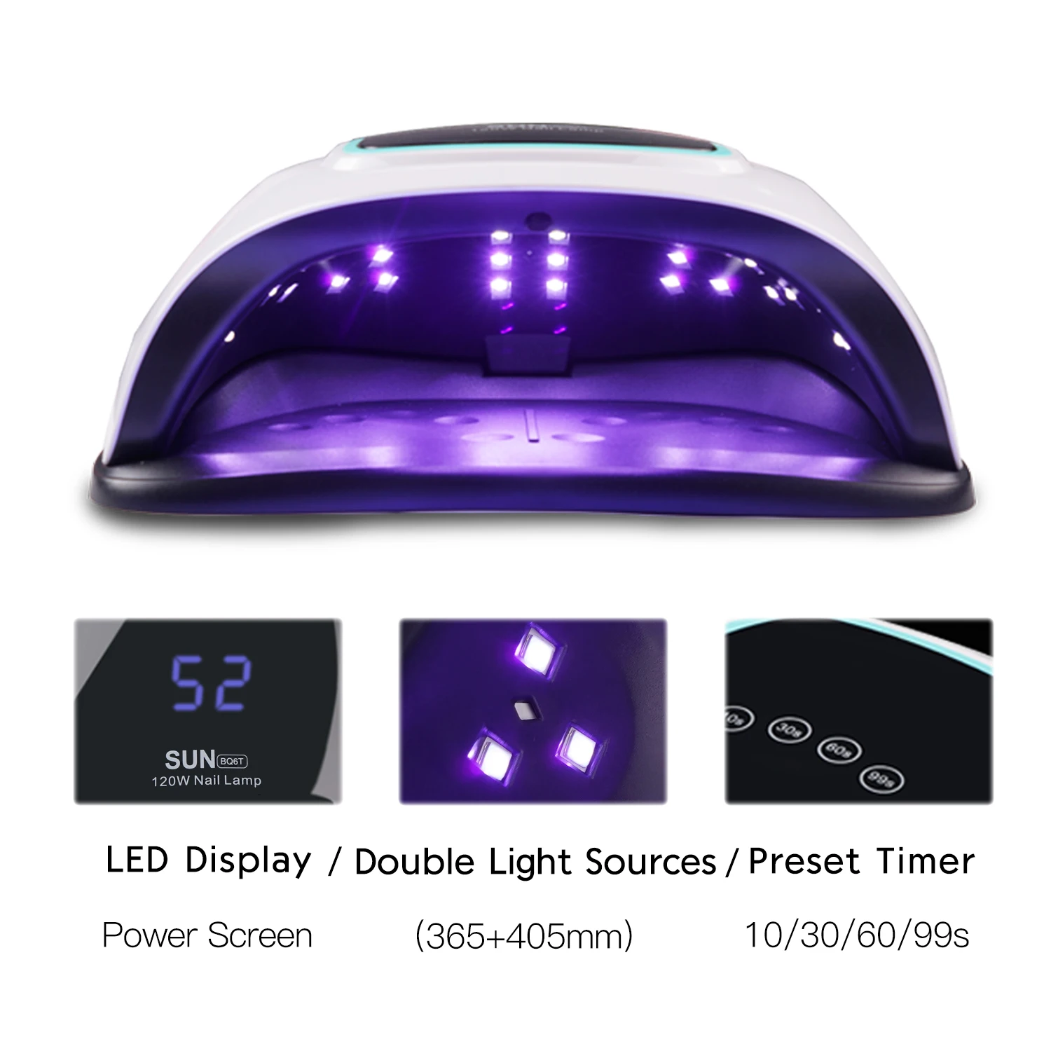SUN BQ6T светодиодный светильник для ногтей Сушилка всех гелей УФ лампа 120 Вт 36 s