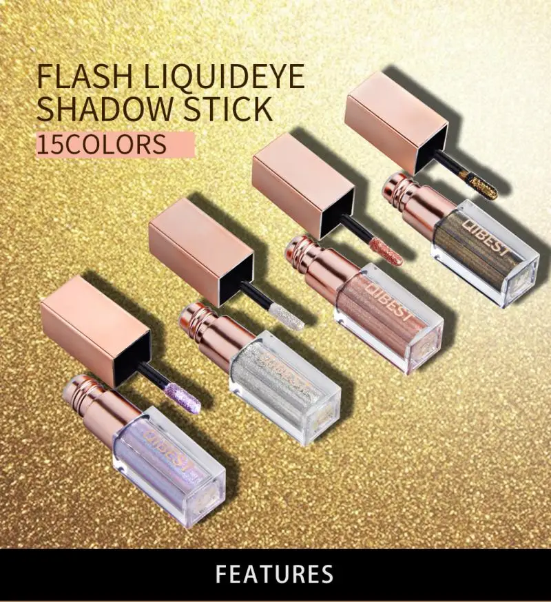 Алмазные тени для век 15 цветов жидкие перламутровые водостойкие быстросохнущие