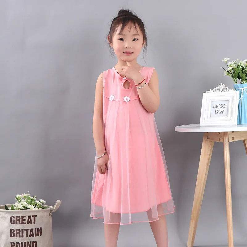 

2021 New Cute Girls Dress Summer Girls Dresses Fancy Flower Princess Dress Toddler Tutu Baby Girls Tulle Dress Casual Wear 2 7Y