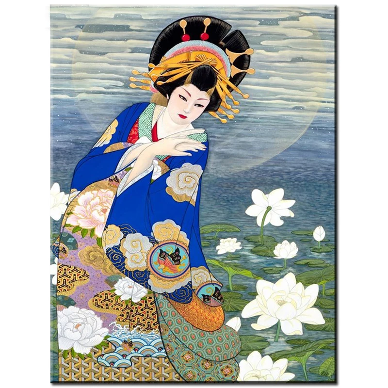 Японская картина гейши алмазная живопись вышивка крестиком все 3D своими руками 5D
