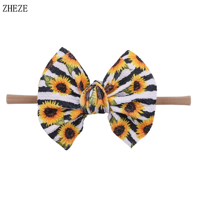 10 шт. Новое поступление 4 5 ''Waffel бант оголовье для девочек Мягкая фактура