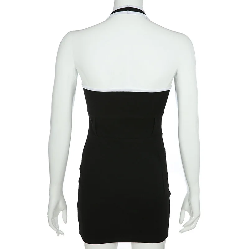 Платье-майка женское черное с вышивкой и надписью | Женская одежда