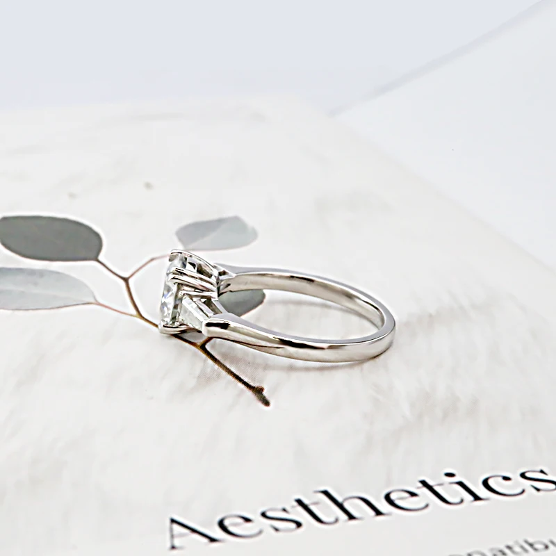 AEAW двойной Claw1.0ct 6,5 мм круглый разрез 10 к 14 к белого золота желтого золота Moissanite кольцо Оригинальное ослепительное женское ювелирное изделие