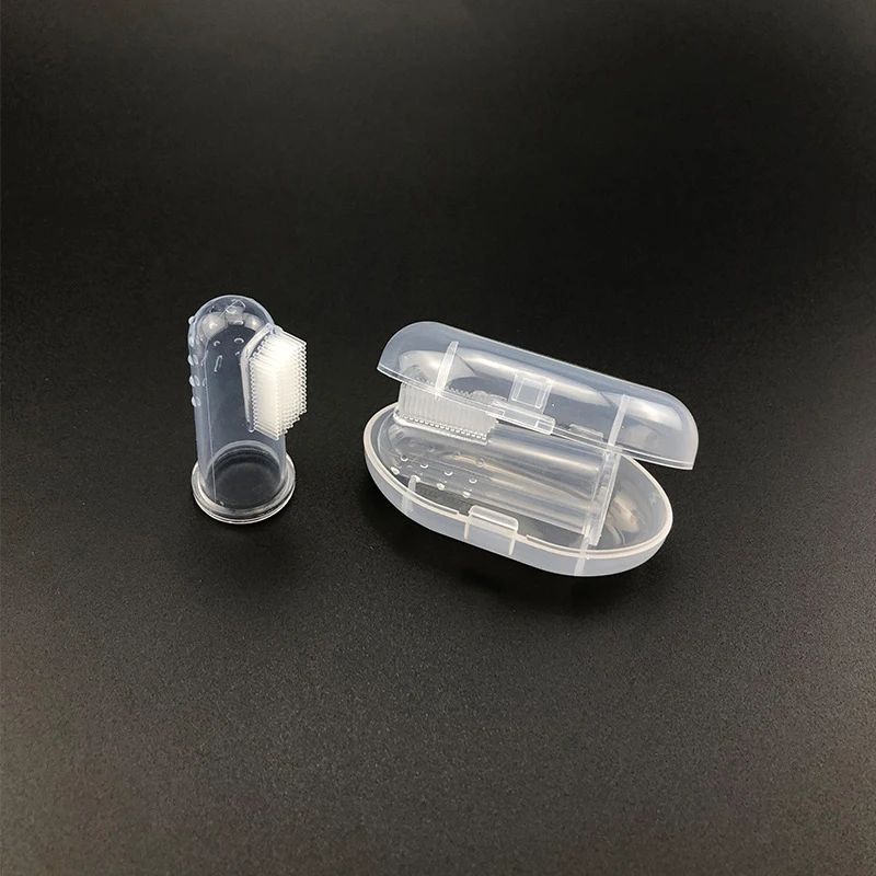 

Soft Pet Finger Toothbrush Storage Box Cat Dog Brush Teeth Cleaning Bad Breath Pet Care Tool Silicagel Toothbrush Dog Supplies