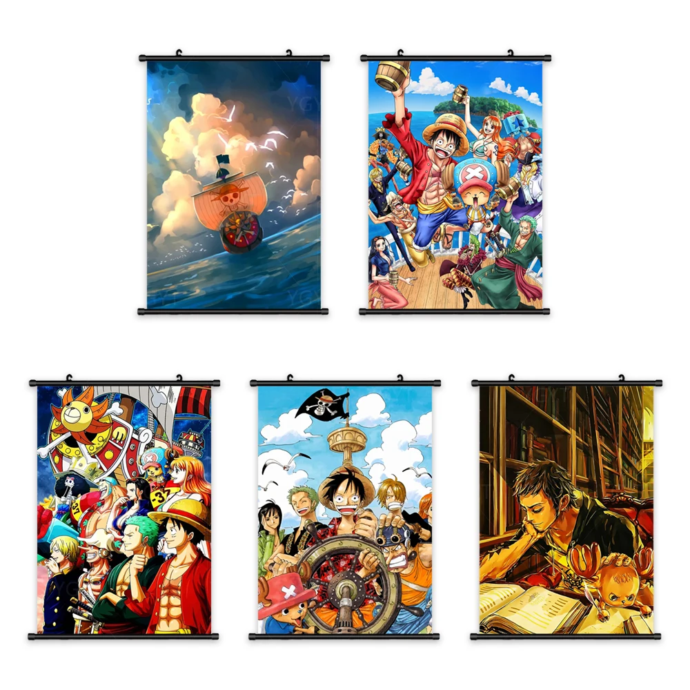 

Japanese Classic Home Decoration Wall Anime Art Painting One Piece Plastic Hanging Scrolls Modern Canvas Printed Picture Poster