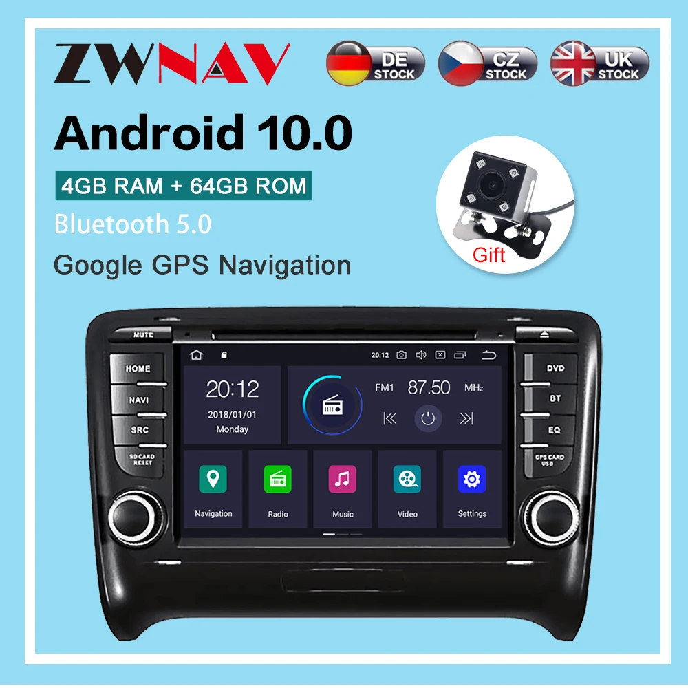 

Android 10.0 4+64G Car Radio DVD Player Car GPS Navigation For Audi TT 2006-2014 Multimedia Player Radio Head Unit build-in dsp