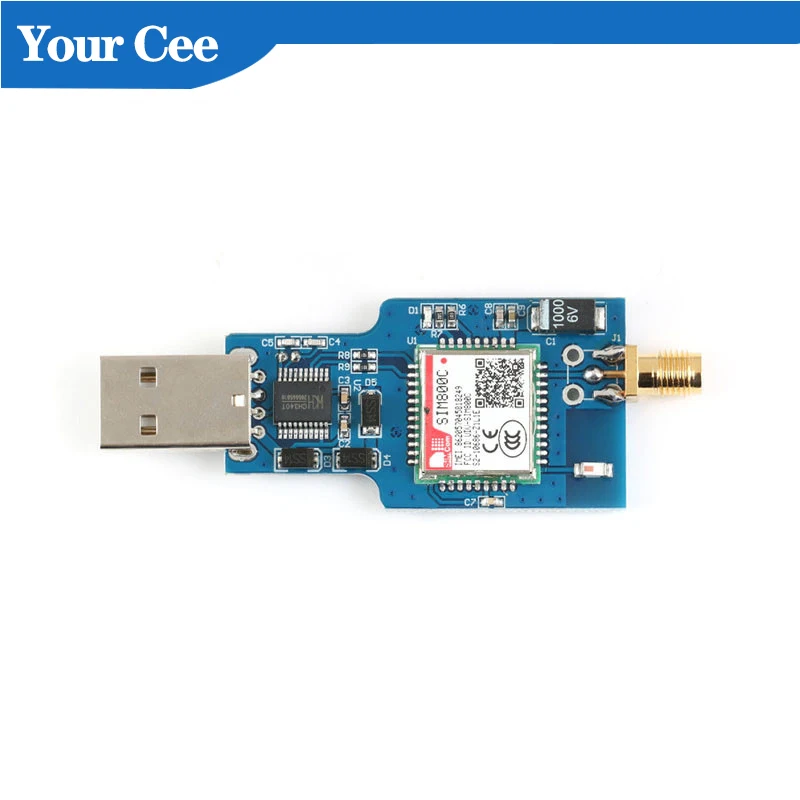 Четырёхдиапазонный модуль GSM GPRS SIM800C SIM800 с USB на SMS-сообщения антенной для