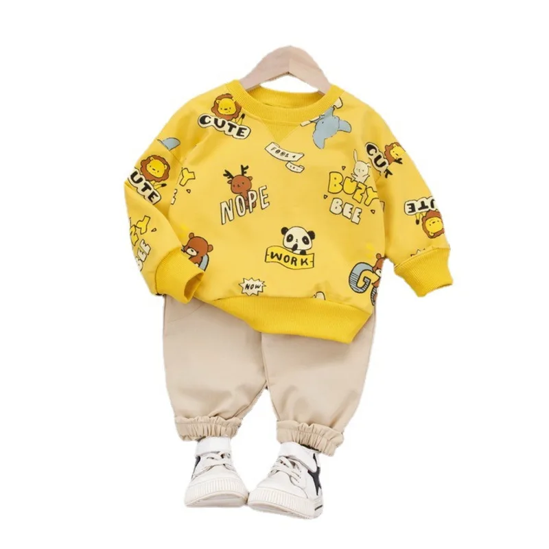 

New Children Spring Autumn Baby Girls Clothes Boys Cartoon Sport T-Shirt Pants 2Pcs/Sets Toddler Casual Costume Kids Tracksuits