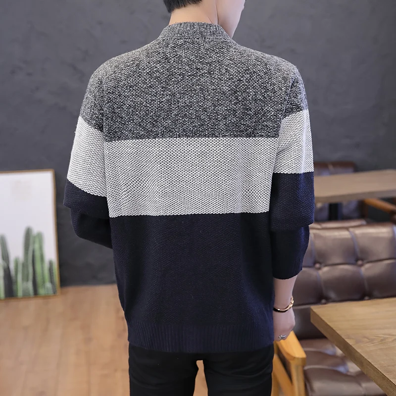 

spring and autumn Casual Men's thick cardigan sweater Slim Fit Knittwear Standing collar zipper
