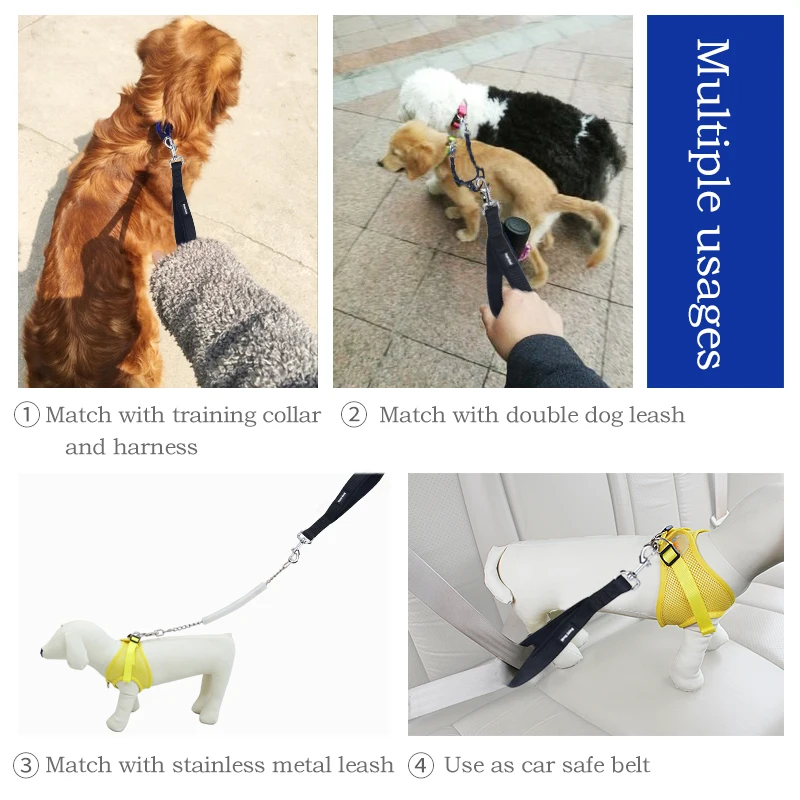 Короткий поводок для собаки с удобной мягкой ручкой средних и больших собак