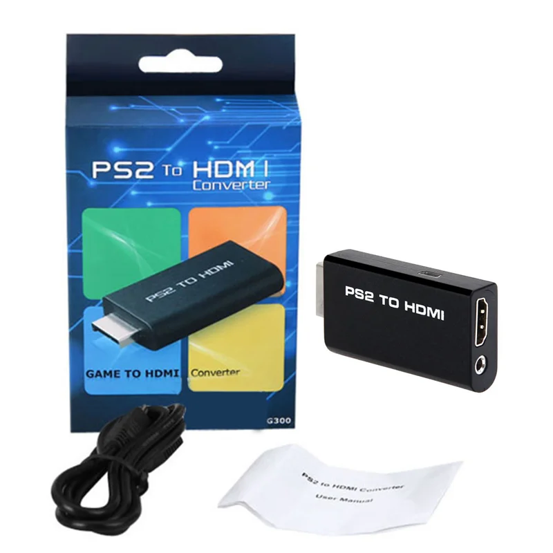 50 шт./лот для PS2 HDMI 480i/480p/576i аудио видео преобразователь адаптер с аудиовыходом 3 5