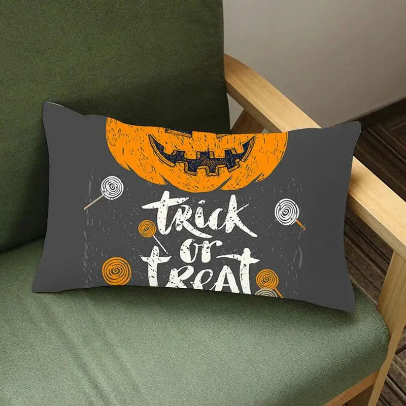 

Pumpkin Halloween Printing Rectangle Pillowcase Home Car Seat Sofa Decoration Cushion Cover Peach Skin Pillow Case 30*50cm New