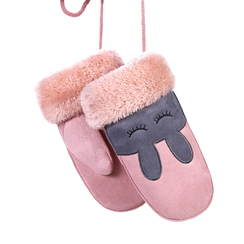 1 пара 6 цветов новые детские перчатки для девочек милые зимние теплые с рисунком