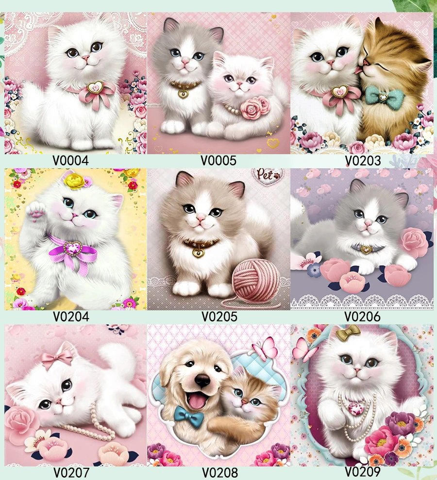Кошка, собака, домашнее животное, полный дисплей, квадратный/круглый, мультяшное животное, 5D алмазная картина, алмазная вышивка, Алмазная мозаика, стразы, рукоделие