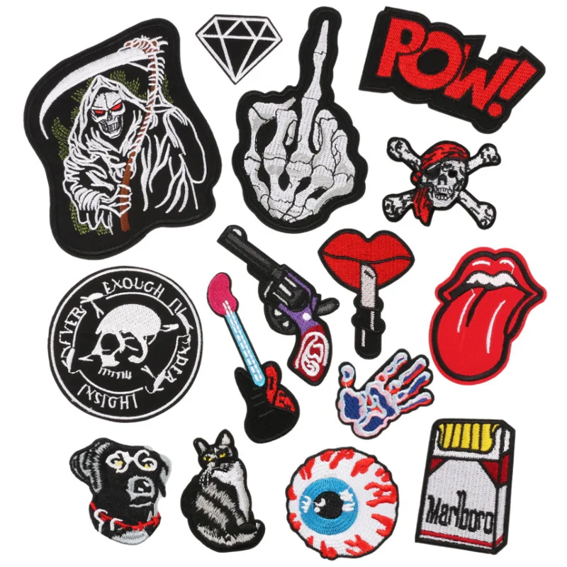 

wholesale Reaper's Blade Series For Ironing on Embroidered Patches For Hat Jeans Sticker Sew-on DIY Clothes Iron Patch Applique