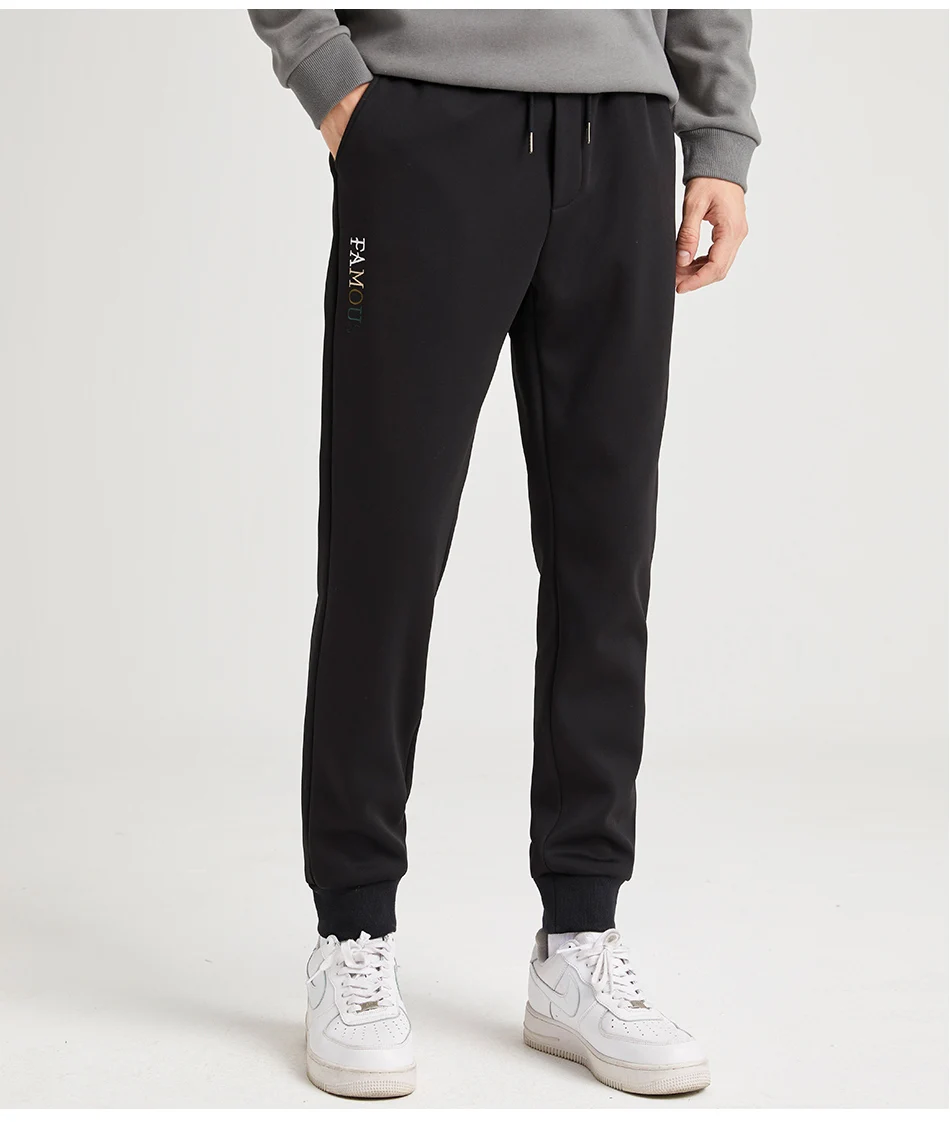 AXX905021 Пионерский лагерь бренд на осень-зиму толстые штаны мужские наивысшего качества повседневные мужские модные флисовые брюки черные теплые спортивные штаны 622136 - Цвет: AXX905021