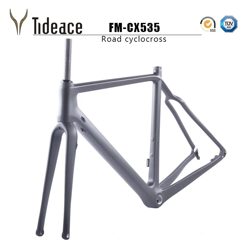 Cyclocross frameset T1000 Carbon 700 * 42C Aero велосипедные карбоновые рамы плоское крепление