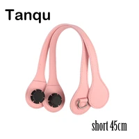 tanqu short handles with edge painting d buckle round teardrop end faux leather part for obag belt for eva o bag