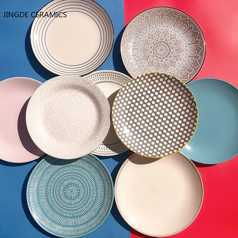 

NLSLASI Творческий Керамика с суповую тарелку, производство Китай Бытовая Керамическая Посуда в различные стили круглая пластина стейк фрукто...