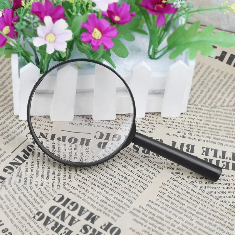 

90mm Handheld Magnifier 5X Reading Map Newspaper Magnifying Glass Jewelry Loupe P9JE