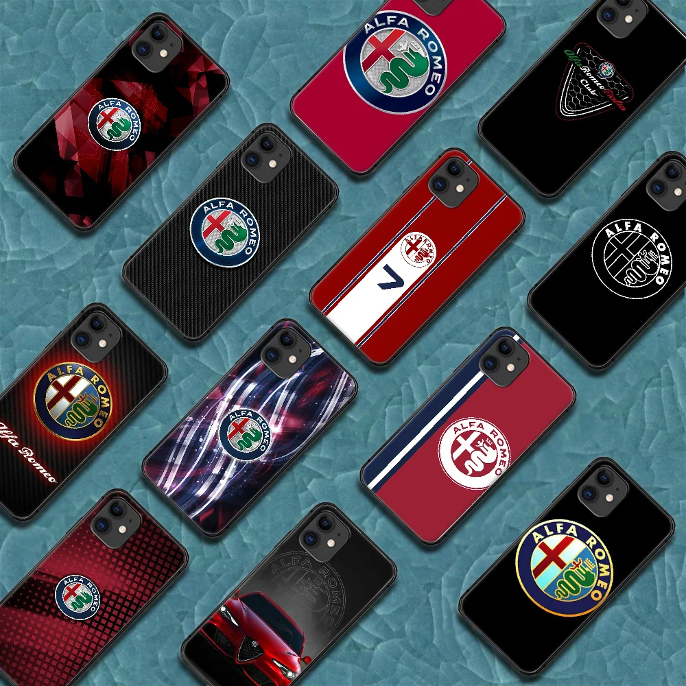 

Alfa Romeo Giulietta Car Logo Phone Case For Iphone 5 5S SE 2020 6 6S 7 8 Plus 11 12 Mini X XS XR Pro Max black Back Silicone