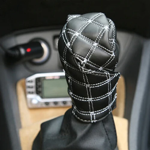 

Car Faux Leather Gear Shift Knob Cover Hand Brake Cover Sleeve 2 in 1 Set Professional Car Interior Shift Knob Cover