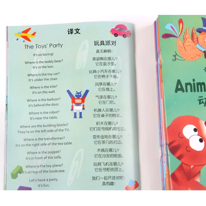 

10Pcs/Lot Chinese & English Bilingual Picture Storybook Children Enlightenment Books Bedtime Story Book