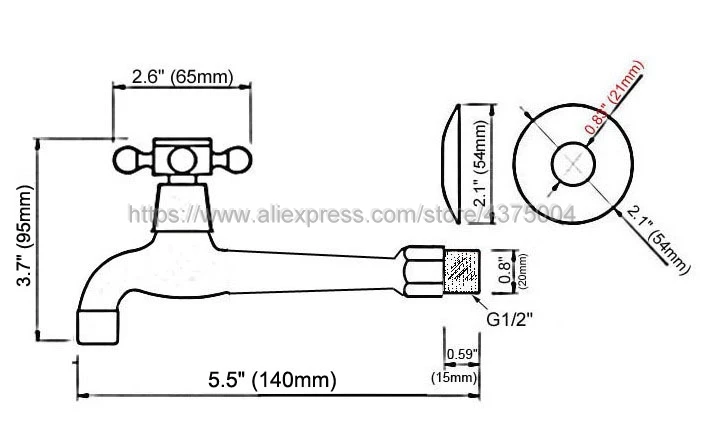 Античная красная медная настенная Швабра для ванной комнаты Смеситель Одиночная