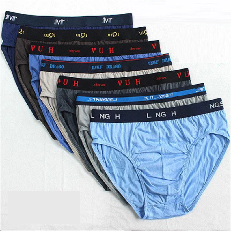 

6pcs/Lot Letter waist 100%Cotton Men Birefs Mid Waist Triangle Comfortable Underwear Men Breathable Shorts Men Briefs