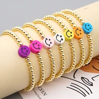 trendy bohemian soft pottery smile bracelets for women boho %e2%80%8bfashion colorful beaded chain womens bracelet jewelry gift