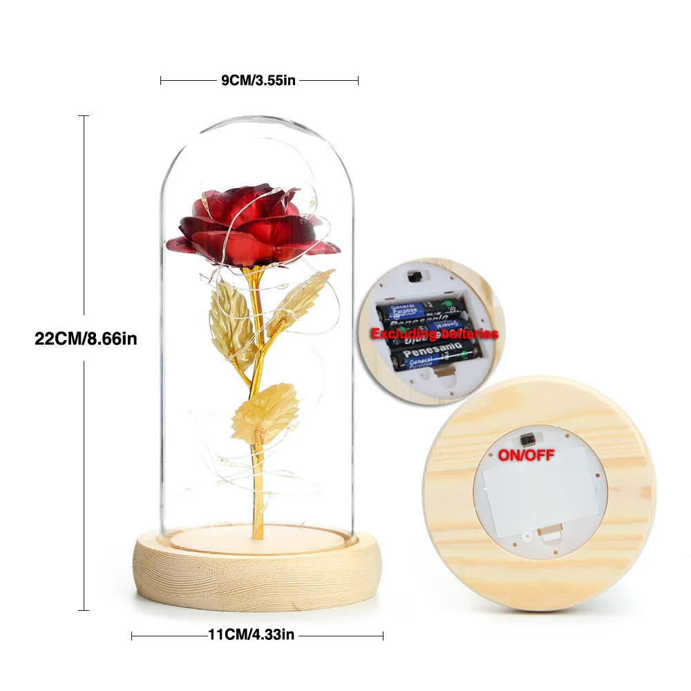 Маленькая Красавица и Чудовище Роза в стеклянном куполе навсегда розовый