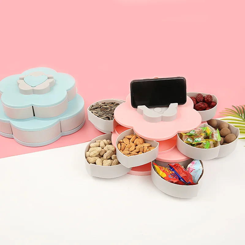 Коробка для закусок с цветами коробка сухих фруктов конфет пластиковая