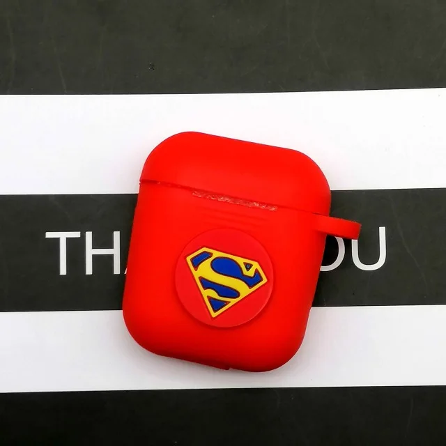 redSuermam Популярный мультяшный беспроводной Чехол для наушников для Apple AirPods, силиконовый чехол для зарядки наушников s для Airpods 2, защитный чехол - Цвет: redSuermam
