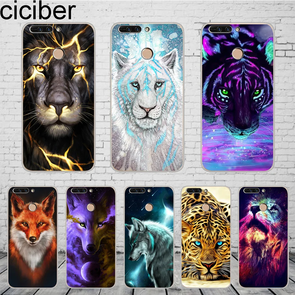 

ciciber Animal Lion Tiger For Honor 10 9 8 Pro Lite X C Play Phone Case For Y 9 7 6 5 Prime Pro 2017 2018 2019 Coque SiliconeTPU