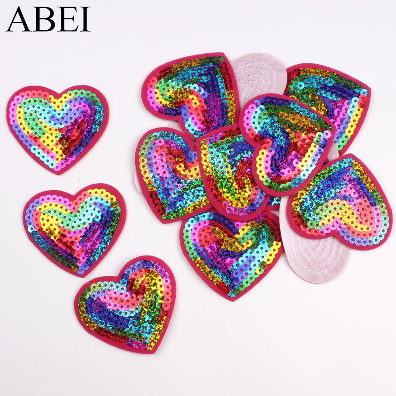 Наклейки с вышивкой в виде сердца для украшения джинсов сумок штанов 10 шт. | Дом и