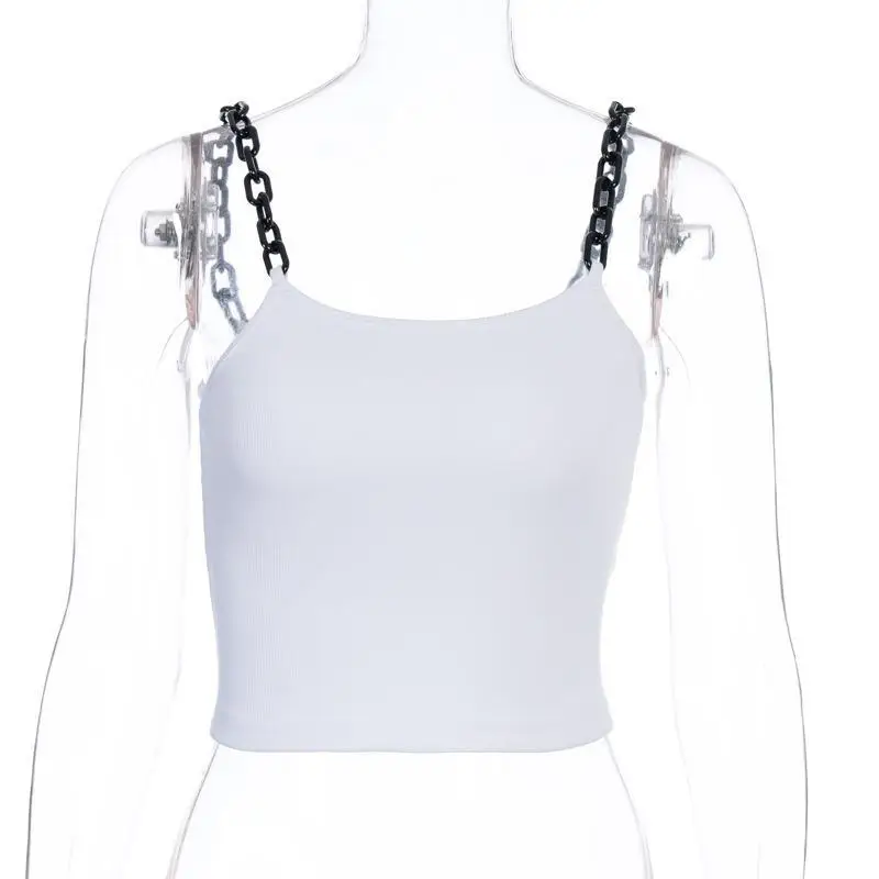 

Ins Sexy Club Camis Off Shoulder Women's Clothing Slim Crop Top White Spaghetti Strap Summer Style Hipster Fashion Brand New