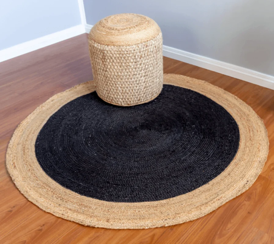 

100% Jute Woven Pure Hand-woven Natural Double-sided Carpet Modern Living Outdoor Area Home Decoration
