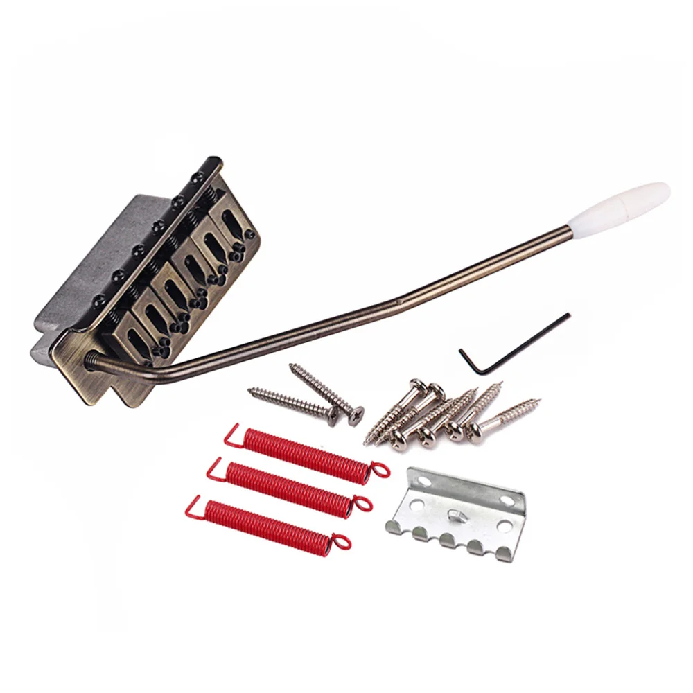 

1 Set 6 String Flat Saddle Single Tremolo Bridge System for ST Electric Guitar Parts Replacement (Bronze)