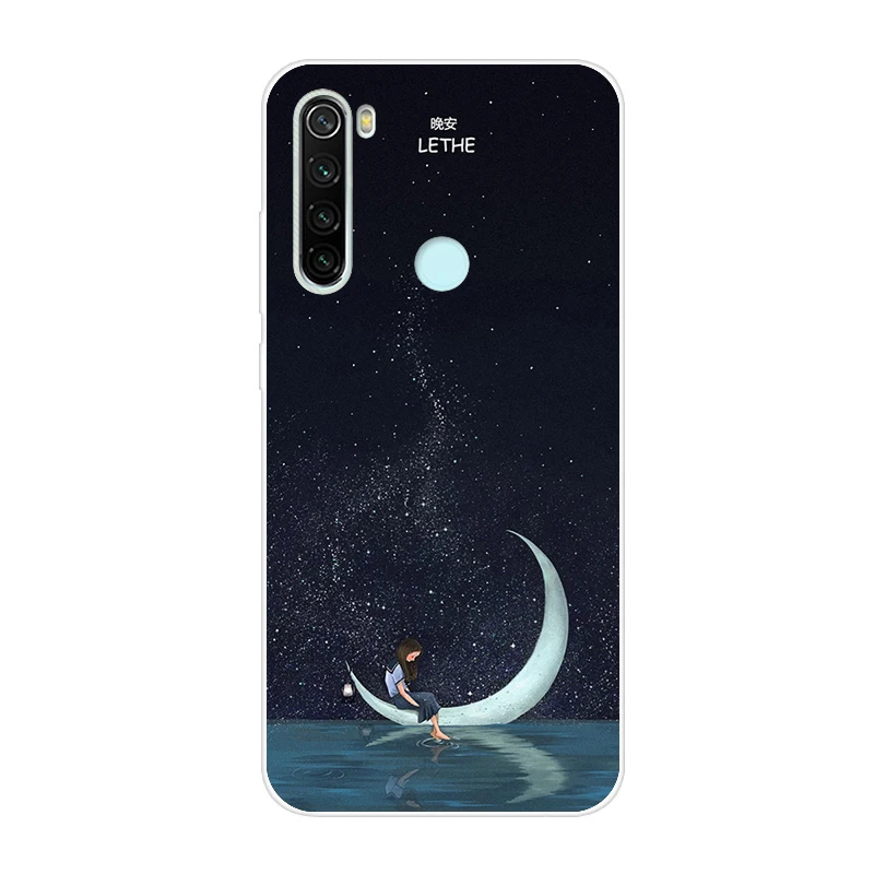 Флуоресцентный зеленый Чехол из ТПУ для Xiaomi Redmi Note 8, мягкий силиконовый чехол для Xiaomi Redmi Note 8 Pro, чехол для Redmi Note8 8Pro, чехол для телефона с рисунком - Цвет: Флуоресцентный зеленый