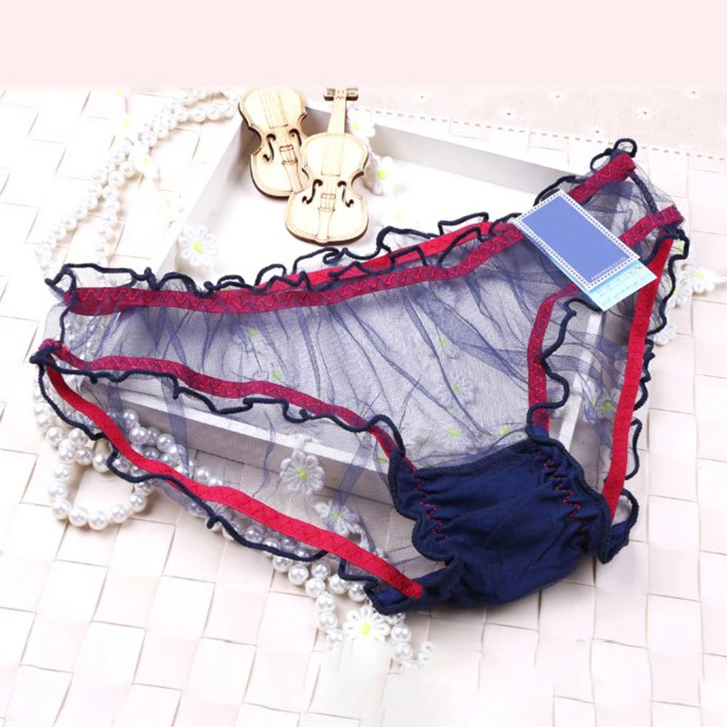Женские трусики ультратонкие женские в сетку привлекательные мягкие с бантом