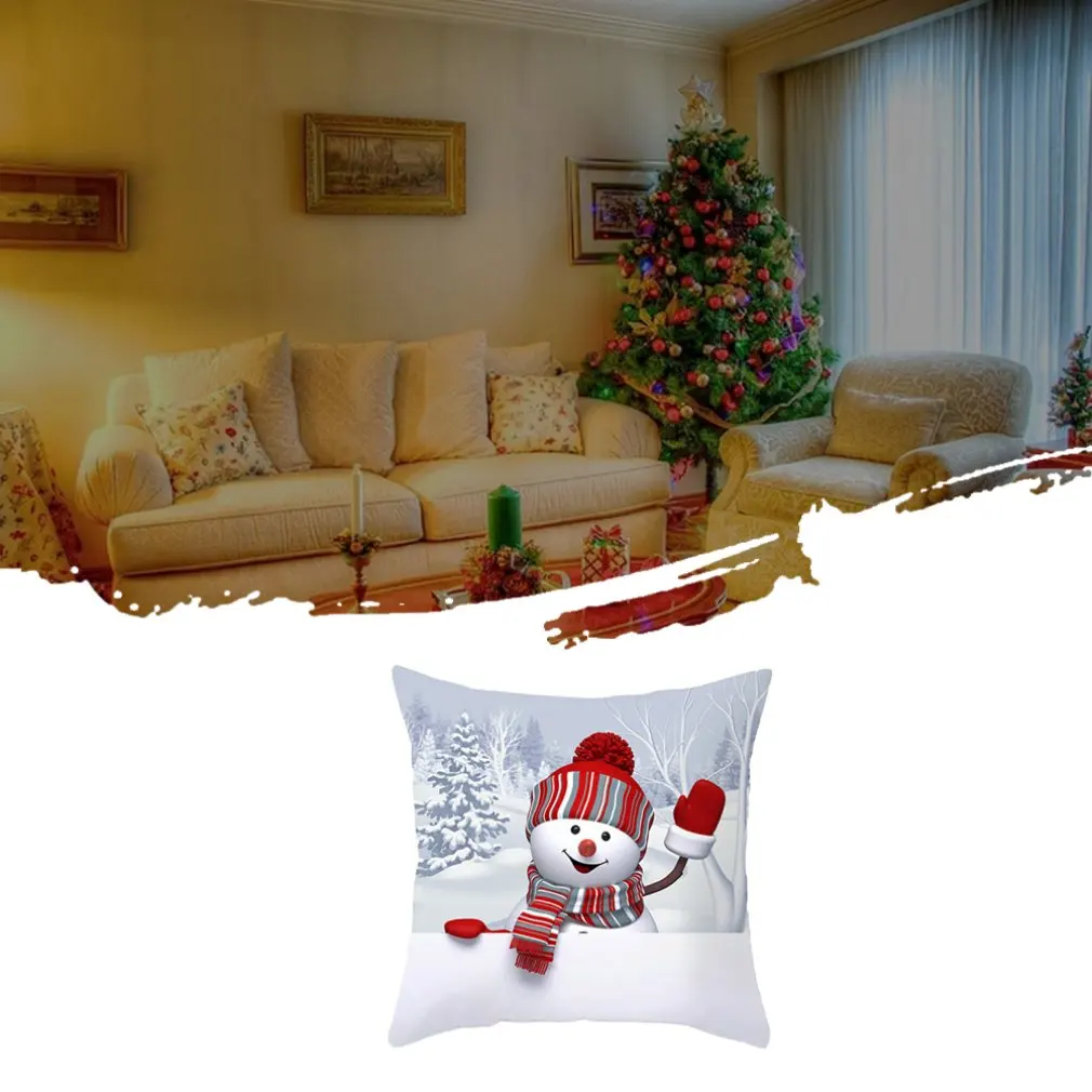 1 шт. 2020 Подушка Чехол Санта Клаус принт старика диван кровать наволочка для