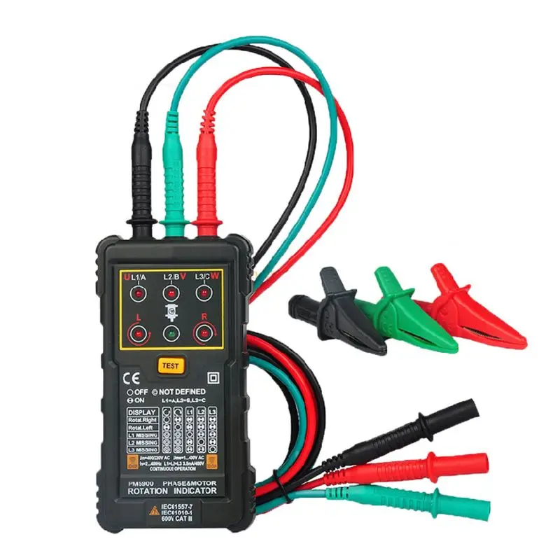 MS5900 120V 400VAC трехфазный индикатор вращения Измеритель Тестер последовательности