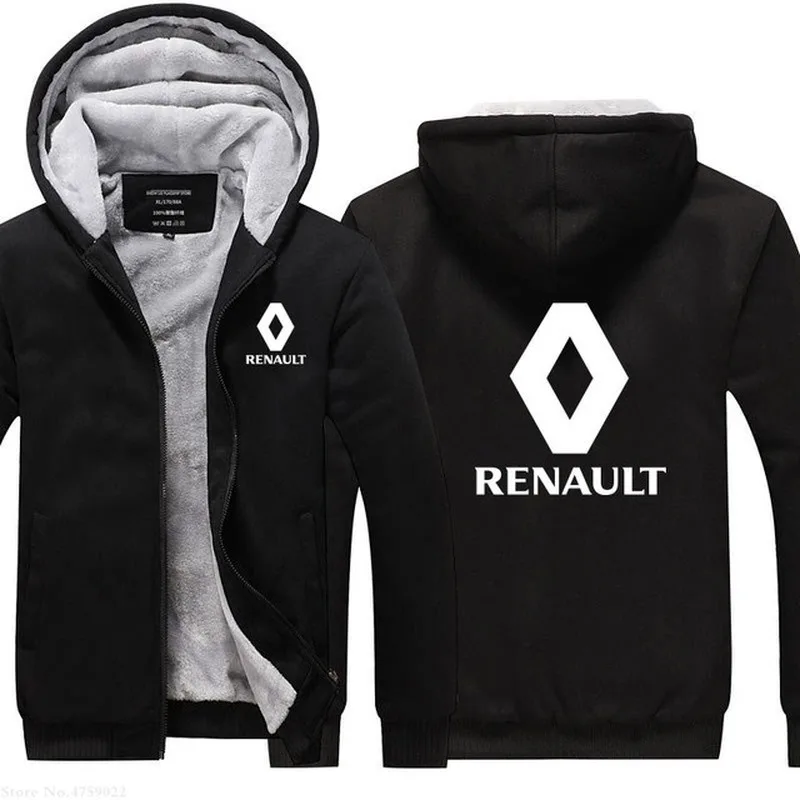 

2021NEW men Hooded Casual Wool Winter Thickened for Renault sweatshirt Warm Coat male Velvet male Coat Clothing