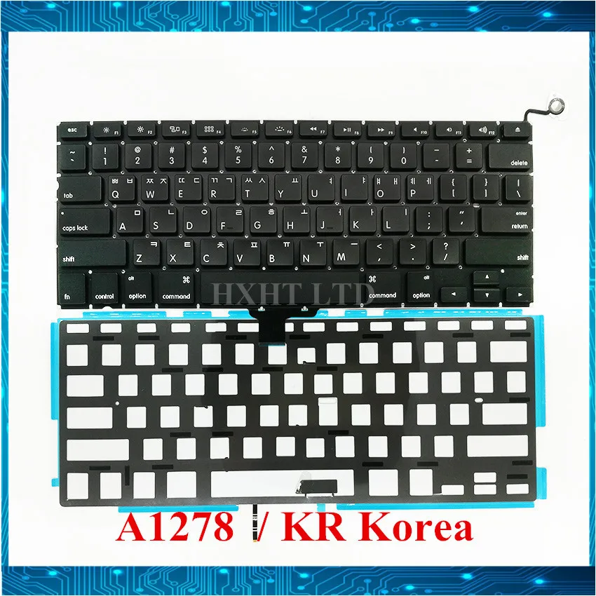 Новая A1278 KR Корейская Клавиатура для ноутбука с подсветкой Macbook Pro 13 &quotA1278