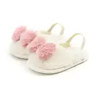 Милая теплая зимняя плюшевая обувь для новорожденных, малышей, мальчиков и девочек, обувь для первых шагов в кроватке, обувь с помпоном для волос 0-18 месяцев