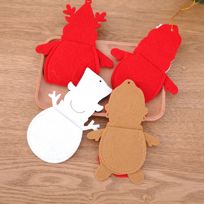 12 шт./лот Рождественский Декор карманная сумка для вилки ножа 4 узора милый набор