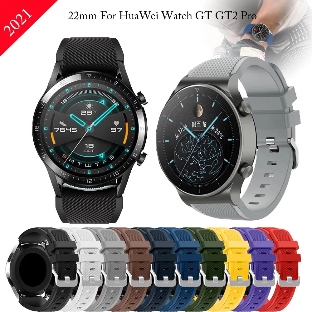 

Ремешок для умных часов Huawei Honor Watch GT 2 Pro GS Pro GT Magic 2 GT2 46 мм, силиконовый браслет, 22 мм