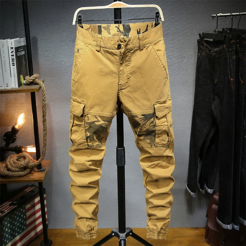 

Mens Cargo Pants Men 2020 New Street Wear Pants Joggers Sweatpants Slim Fit Vintage Jogger Brown Pants For Men