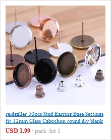 Reidgaller 20 шт. подходит 12 мм Камея кабошон серьги базовые настройки diy клип на серьги фурнитура